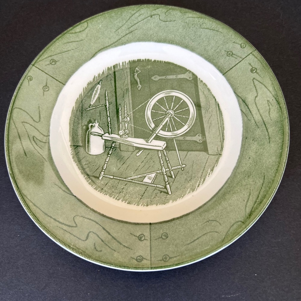 Vintage Royal China Inc Spinning Wheel Plates Set of 2 Small 1960s Ironstone
